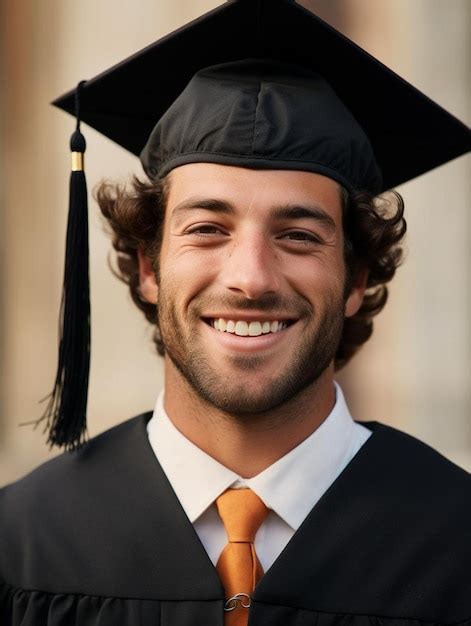 Premium Photo A Man Wearing A Graduation Cap And A Graduation Cap