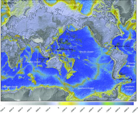 Deep Ocean Trenches Map