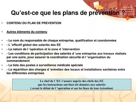 Ppt Quest Ce Que Les Plans De Pr Vention Powerpoint Presentation