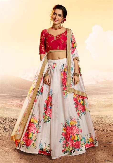 Off White Organza Circular Lehenga Choli