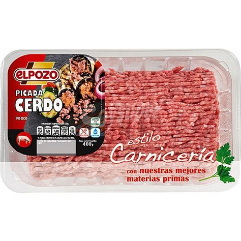 ElPozo Carne Picada De Cerdo Sin Gluten Bandeja 400 G