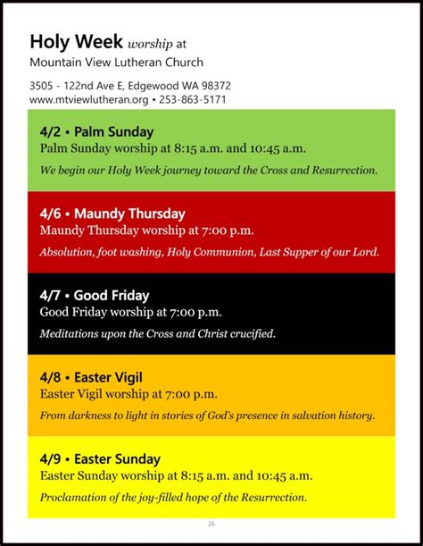 Holy Week 2023 Mountain View Lutheran Church