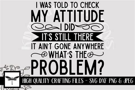 Attitude Check Funny Svg Dxf Cut Files Printable Png Jpeg