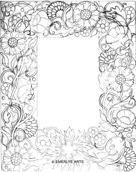 Flower Border Design Drawing Easy : Pencil Sketch Page Border Flower ...