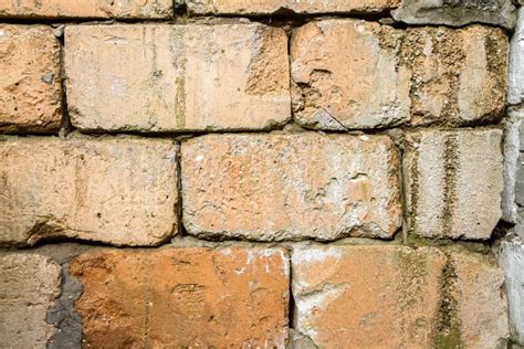 Brickwork From Old Orange Gypsum Blocks Stock Photo Image Of