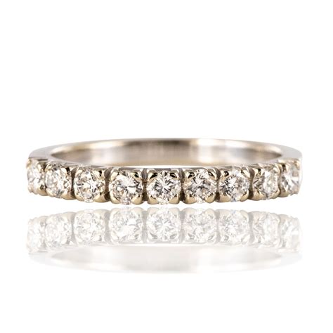 Demi Alliance Or Blanc Diamants Bague D Occasion Bijouxbaume