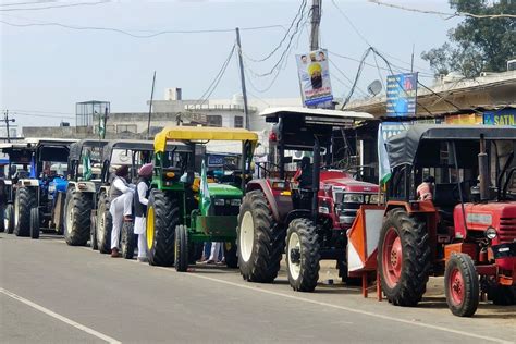 Farmers Park Tractors Along Highways As Mark Of Protest The Statesman