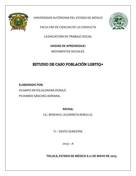 Poblaci N Lgbtq Ms Universidad Autnoma Del Estado De M Facultad De