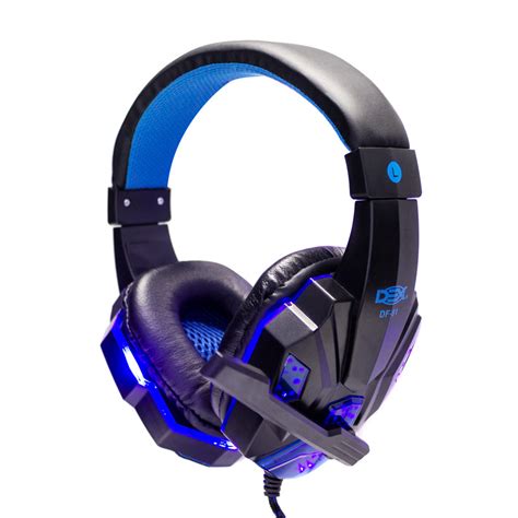 Fone Headset Gamer P3 Adap Usb Led Df 81 Dex Blue Distribuidora