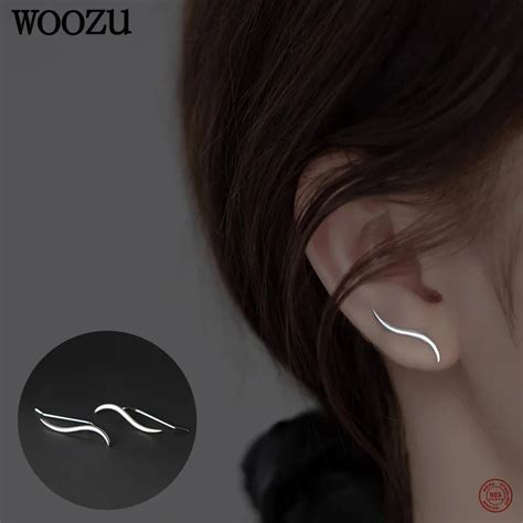 Woozu Boucles D Oreilles G Om Triques Simples En Argent Regard Pour