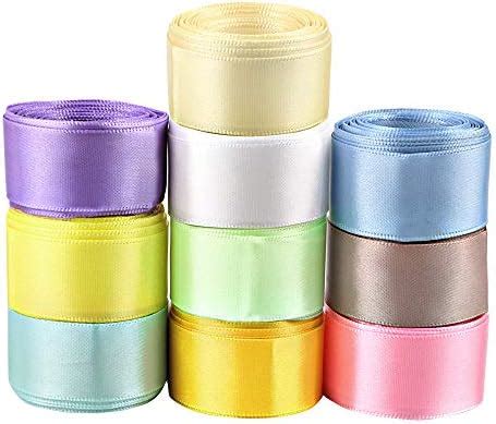 10 Rouleaux Ruban Couture Satin Mixte Coloris Bande De Ruban Satin 25mm