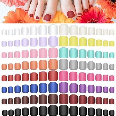 Pi Ces Sets De Faux Ongles Dorteils Courts Ongles De Pieds