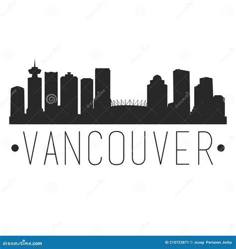 Vancouver Canada City Skyline Silhouette City Design Vector Famous