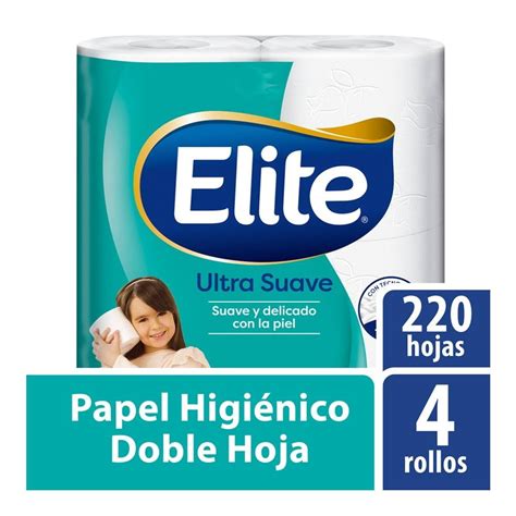 Papel higiénico Elite ultra suave 4 rollos de 220 hojas dobles c u