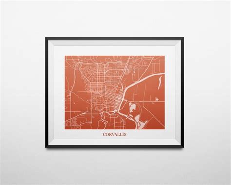 Corvallis Oregon Abstract Street Map Print