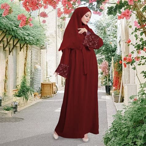 Jubah Abaya Lace Cantik Murah Plus Size Labuh Muslimah Dress Plain