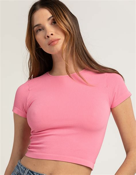 FULL TILT Womens Seamless Baby Tee PINK Tillys