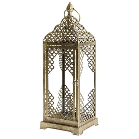 Pierced Gold Metal Lantern, 20.5" | At Home