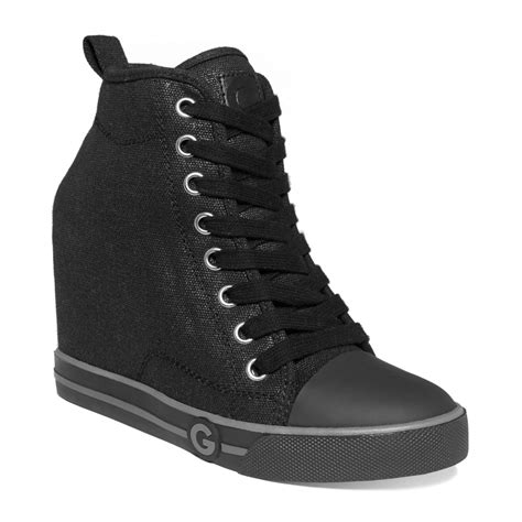 G By Guess Womens Majestey Wedge High Top Sneakers In Black Lyst