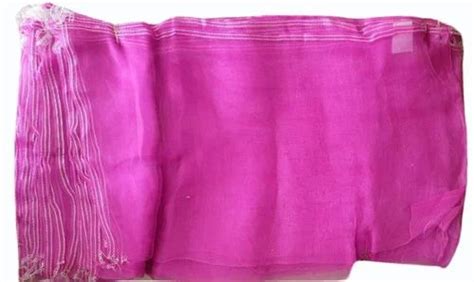 Plain Pink Mm Monofilament Fabric For Making Vegetable Bag At Rs