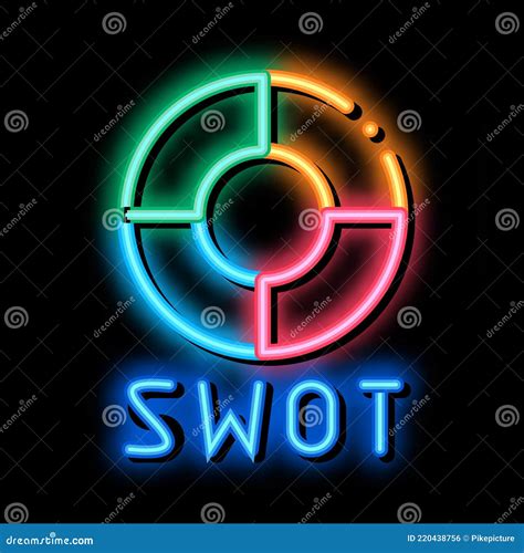 Swot Circle Form Neon Glow Icon Illustration Stock Vector