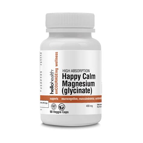 Happy Calm Magnesium Glycinate Supplement for Brain Support | Promotes Optimal Function of ...