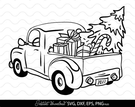 Weihnachts Lkw Svg Weihnachtsauto Svg Weihnachtstruck Png Weihnachts