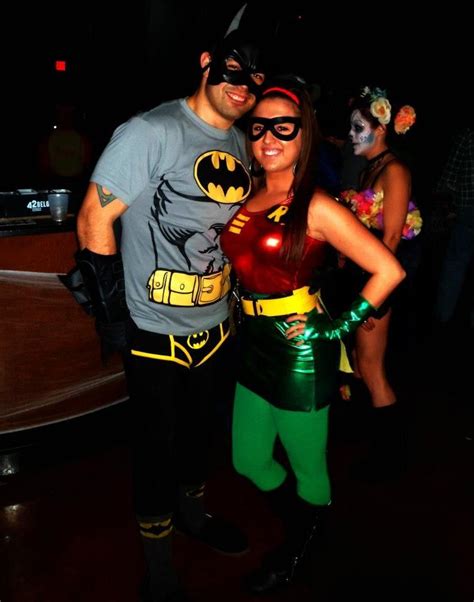 Diy Batman And Robin Halloween Costume Couple Halloween Costumes Robin Halloween Costume