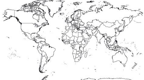 Contorno Del Mapa Del Mundo En Blanco Y Negro Foto Premium