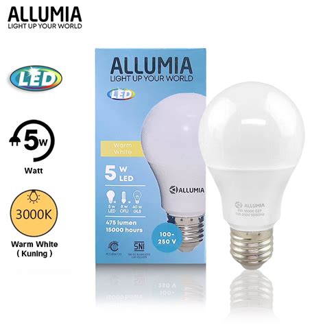 Jual ALLUMIA Bulb Lampu LED 5 Watt Kuning Warm White 3000K Led Light