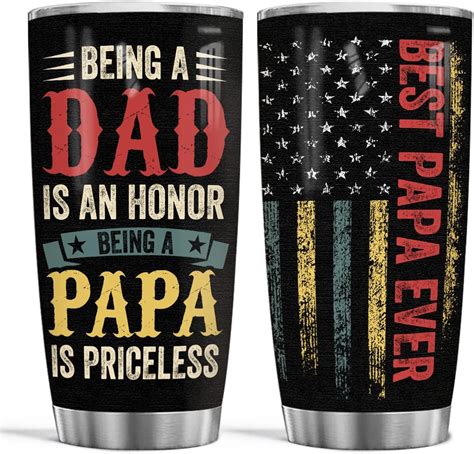 Amazon Wowcugi Personalized Grandpa Tumbler Being A Papa Is