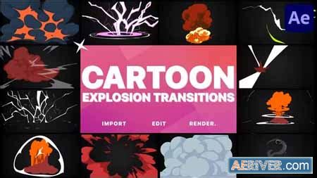 Videohive Cartoon Explosions Transitions After Effects 38745022 Free