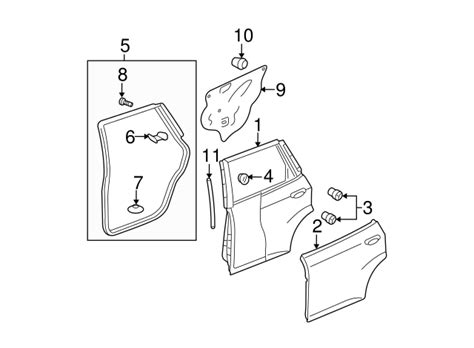72810 SAA E01 Seal R Rear Door Outer 2008 Honda Fit Honda