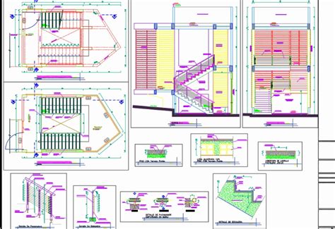 Escalera Con Baranda En AutoCAD Descargar CAD 432 39 KB Bibliocad