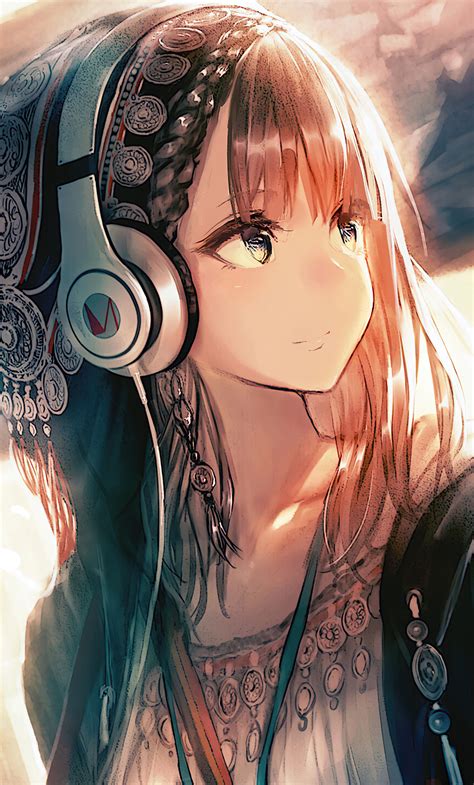 1280x2120 Anime Girl Headphones Looking Away 4k iPhone 6+ ,HD 4k ...