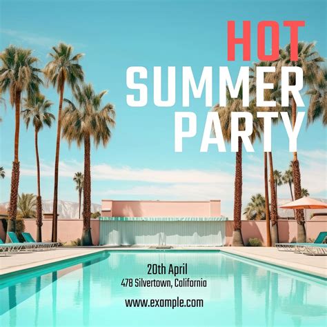 Hot Summer Party Instagram Post Free Photo Rawpixel