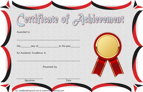 academic achievement certificate template  paddle templates