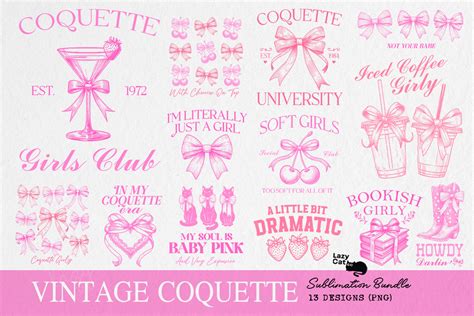 Vintage Coquette Sublimation Bundle Graphic By Lazy Cat Creative Fabrica