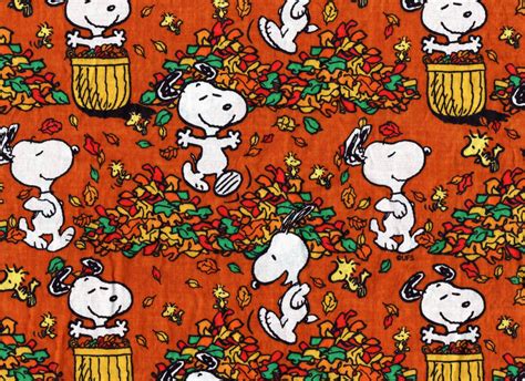 Snoopy Fall Frolic Fabric Snoopy Autumn Fabric 1 1/4 Yards | Etsy