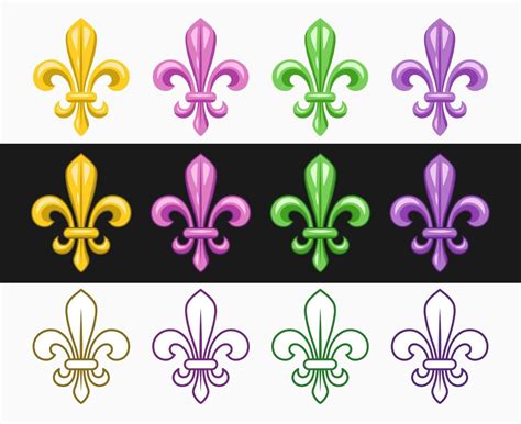 Fleur De Lis Set Fleur De Lys Icons In Different Styles Illustration