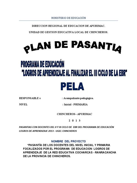 Plan De Pasantia 2013 Pdf Enseñando Multilingüismo