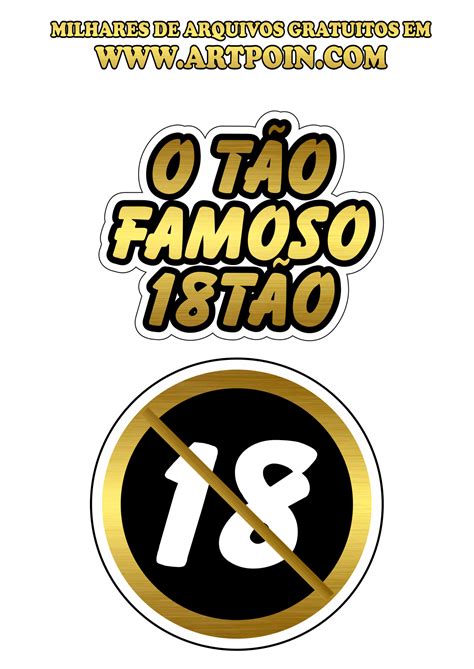 Topo De Bolo O T O Famoso T O Dourado Gr Tis Para Imprimir Png