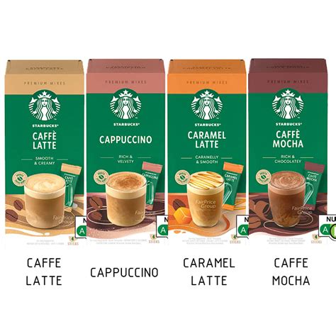 Starbucks Premium Instant Coffee Mixes Cappuccino Caffe Latte Caramel Latte Caffe Mocha