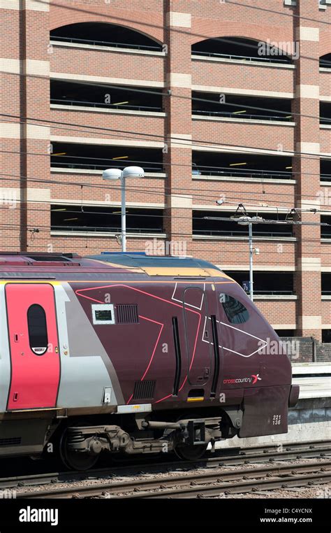 Front Of A Class 221 Train In Arriva Crosscountry Livery Waiting At A Railway Station In England