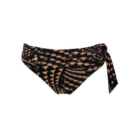 Pour Moi Portofino Tie Fold Over Bikini Brief Black Gold Belle Lingerie