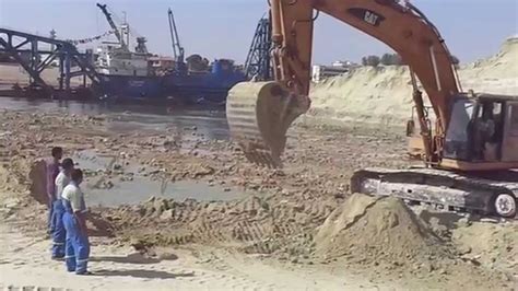 New Suez Canal The First Blow Digger In Water Youtube