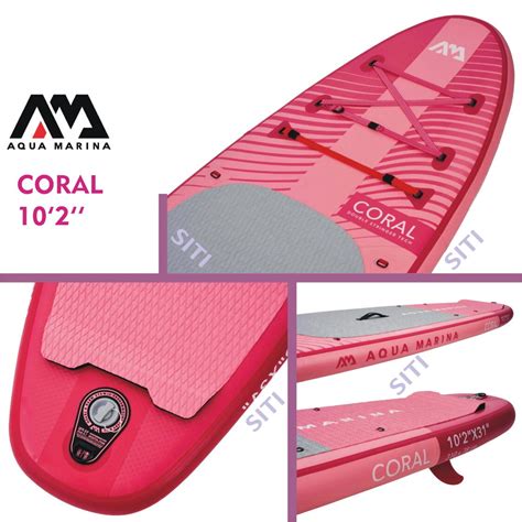 Комплект Падъл Борд AQUA MARINA CORAL Pink 10'2" SUP, Спасителна ...