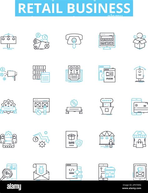 retail business vector  icons set shops retailers merchandise