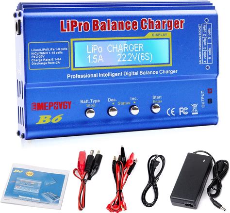 Amazon.com: EMEPOVGY B6 Lipo Battery Balance Charger 80W 6A Discharger ...