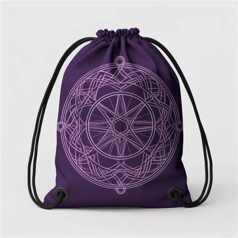 Premium Ai Image Purple And Pink Mandala Drawstring Bag With